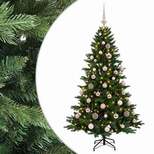 vidaXL Mākslīgā Ziemassvētku egle ar bumbiņu 120 cm 150 LED