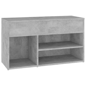 vidaXL apavu plaukts, betona pelēks, 80x30x45 cm, inženierijas koks