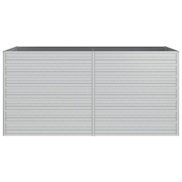 vidaXL augstā puķu kaste, 160x80x77 cm, cinkots tērauds, sudraba krāsa