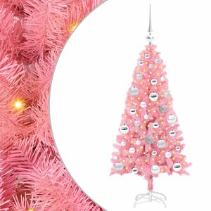 vidaXL Ziemassvētku eglīte Rozā 120 cm PVC