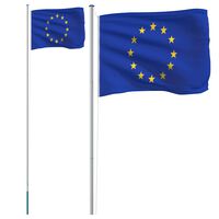 vidaXL Eiropas Savienības karogs un masts, 6,23 m, alumīnijs
