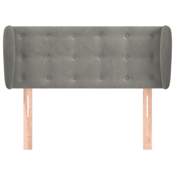 vidaXL galvgalis ar malām, gaiši pelēks samts, 103x23x78/88 cm