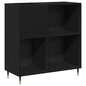 vidaXL Pla&scaron;u skapis Melns ozolkoks 85 x 38 x 89 cm Inženierijas koks