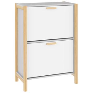 vidaXL apavu plaukts, balts, 57,5x33x80 cm, inženierijas koks