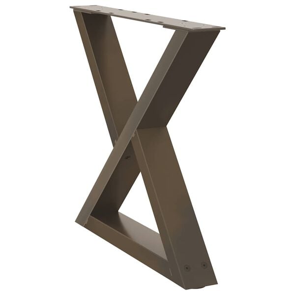 vidaXL kafijas galdiņa kājas, 2 gab., dabīgs tērauds, 50x(42-43,3) cm, tērauds