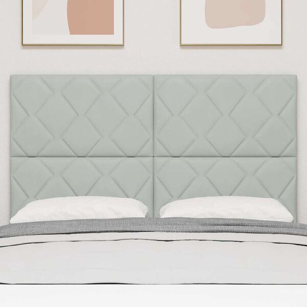 vidaXL Galvgalis ar galvas klāju Gai&scaron;i pelēka 144 cm Samts