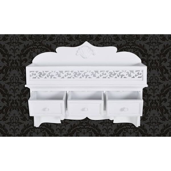 Sienas plaukts ar 3 atvilktnēm, 2 āķiem