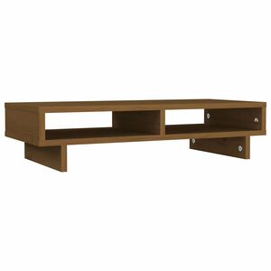 vidaXL monitora paliktnis, 60x27x14 cm, priedes masīvkoks, brūns