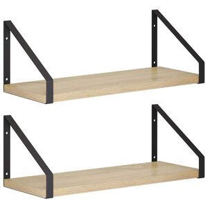 vidaXL Sienas plaukti 2 gab. Sonomas ozols 40 x 16 x 15,5 cm