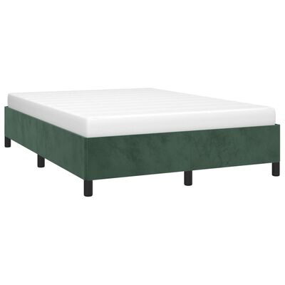 vidaXL gultas rāmis, tumši zaļš samts, 140x200 cm