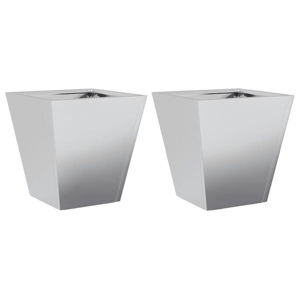 vidaXL dārza puķu kastes, 2 gab., 30x30x30 cm, cinkots tērauds