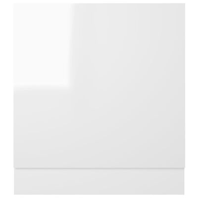vidaXL trauku mazgājamās mašīnas panelis, spīdīgi balts, 59,5x3x67 cm