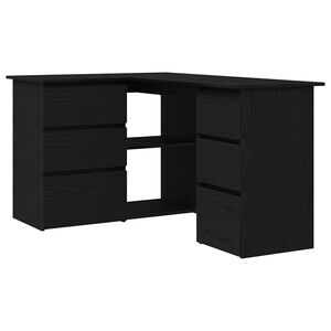 vidaXL Galds Melns ozolkoks Inženierijas koks 145 x 100 x 76 cm