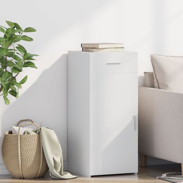 vidaXL kumode, balta, 40x42,5x93 cm, inženierijas koks