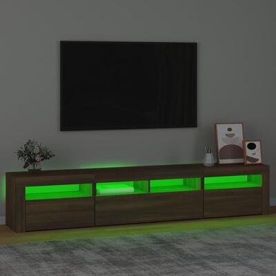 vidaXL TV skapītis ar LED apgaismojumu, ozolkoka krāsa, 210x35x40 cm