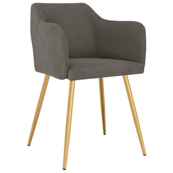 vidaXL virtuves krēsli, 4 gab., tum&scaron;i pelēks samts