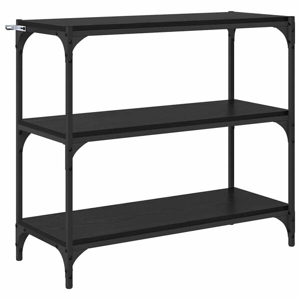 vidaXL Grāmatplaukts Melns ozolkoks 80 x 33 x 70,5 cm