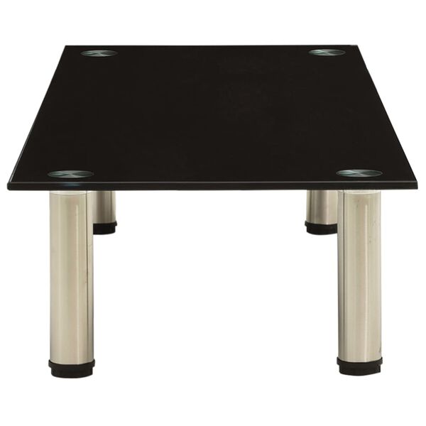 322767 vidaXL TV galdiņ&scaron;, melns, 100x35x17 cm, rūdīts stikls
