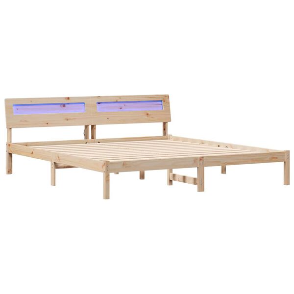 vidaXL Gultas rāmis Brūna 180 x 200 cm Ciets priedes koks