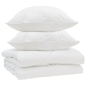 vidaXL Sega ar spilvenu 3 pcs Balts Mikro&scaron;ķiedra