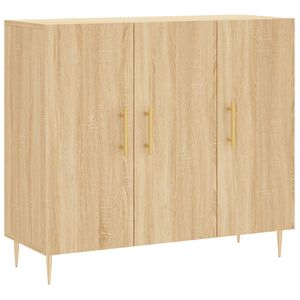 vidaXL kumode, ozolkoka krāsa, 90x34x80 cm, inženierijas koks