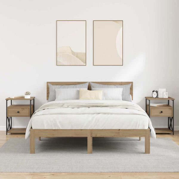 vidaXL Nakts skapītis 2 pcs Artisānā ozols 40 x 42 x 55 cm