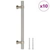 vidaXL skapja rokturi, 10 gab., sudraba, 128 mm, nerūsējo&scaron;ais tērauds