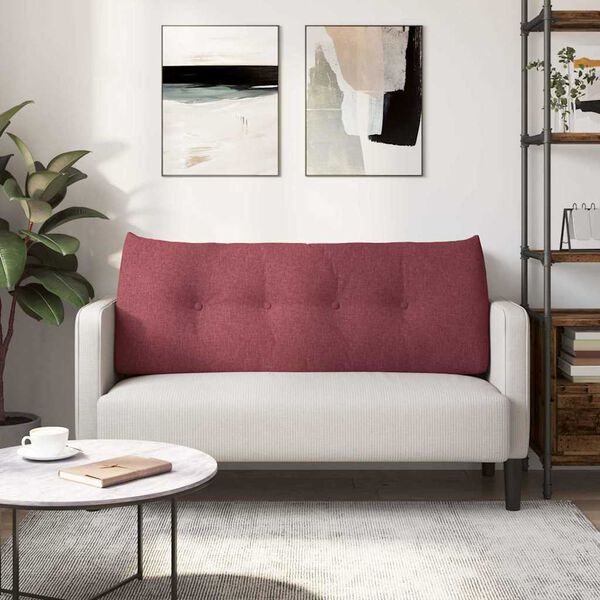 vidaXL Atpakaļ spilvens Vīna sarkans 120 x 24 x 50 cm audums