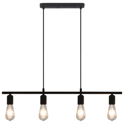 vidaXL griestu lampa ar kvēlspuldzēm, 2 W, E27, melna, 80 cm