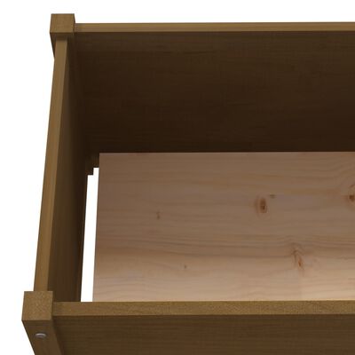 vidaXL dārza puķu kaste, 200x50x50 cm, medus brūna, priedes masīvkoks