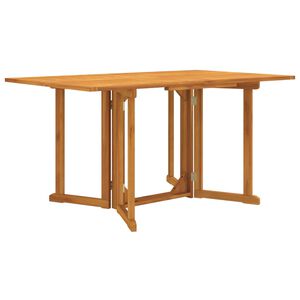 vidaXL saliekams dārza pusdienu galds, 150x90x7 5cm, masīvs tīkkoks