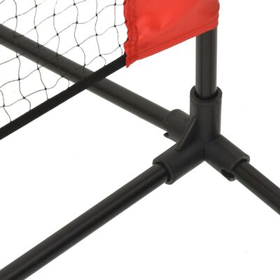 vidaXL tenisa tīkls, melns, sarkans, 400x100x87 cm, poliesters