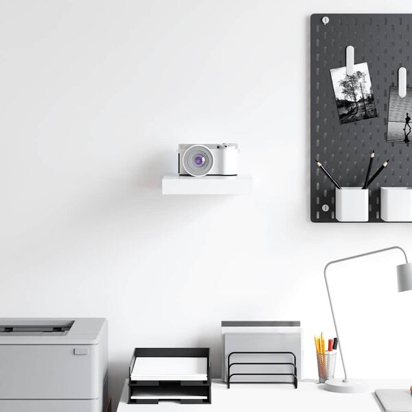 vidaXL sienas plaukts, balts, 23x23,5x3,8 cm, MDF