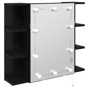 vidaXL Spoguļu skapis Melns ozolkoks 70 x 16,5 x 60 cm