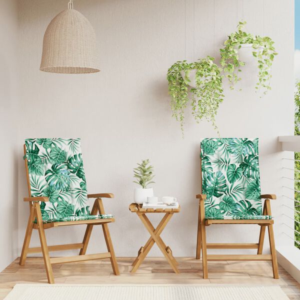 vidaXL atgāžami dārza krēsli ar spilveniem, 2 gab., masīvs tīkkoks