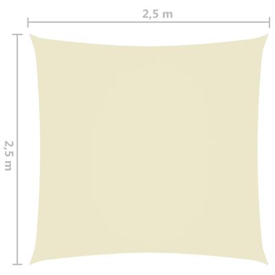 vidaXL saulessargs, 2,5x2,5 m, kvadrāta forma, krēmkrāsas audums