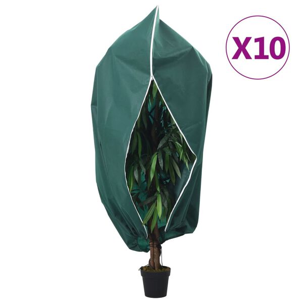 vidaXL augu pārsegi ar rāvējslēdzēju, 10 gab., 70 g/m&sup2;, flīss, 2,36x2m