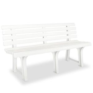 vidaXL dārza sols, 145,5 cm, plastmasa, balts