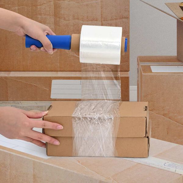 vidaXL elastīga plēve ar rokturi 10 gab. Caurspīdīga 23 µm 10cm x 150m