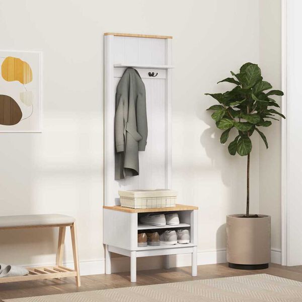 vidaXL Priek&scaron;nams skapis FLORO Balts 50 x 40 x 158 cm Cieta priede