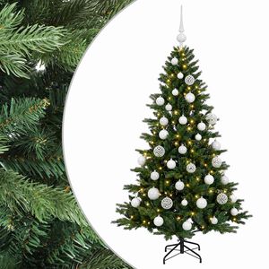 vidaXL Mākslīgā Ziemassvētku egle ar bumbiņu 120 cm 150 LED