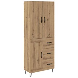 vidaXL Augstais skapītis ar atvilktni 2 pcs Artisānā ozols