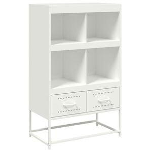 vidaXL augstais skapītis, balts, 68x39x111,5cm, tērauds