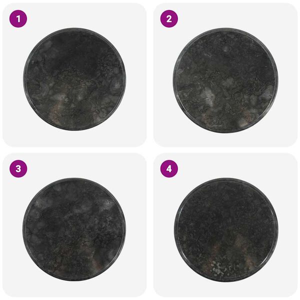 vidaXL galda virsma, &Oslash;50x2,5 cm, melns marmors