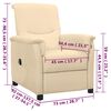 vidaXL elektrisks atpūtas krēsls, atgāžams, krēmkrāsas audums