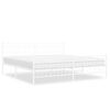 vidaXL gultas rāmis ar galvgali un kājgali, balts metāls, 193x203 cm