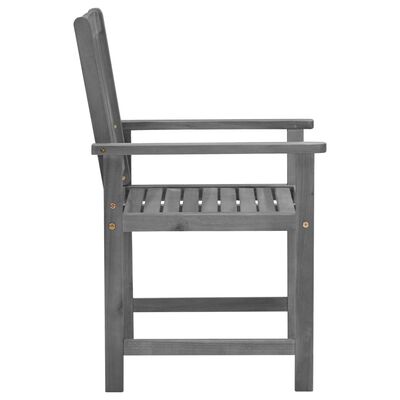 vidaXL dārza krēsli ar matračiem, 4 gab., akācijas masīvkoks, pelēki