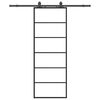vidaXL bīdāmās durvis ar stiprinājumiem, melns, stikls, 76x205 cm