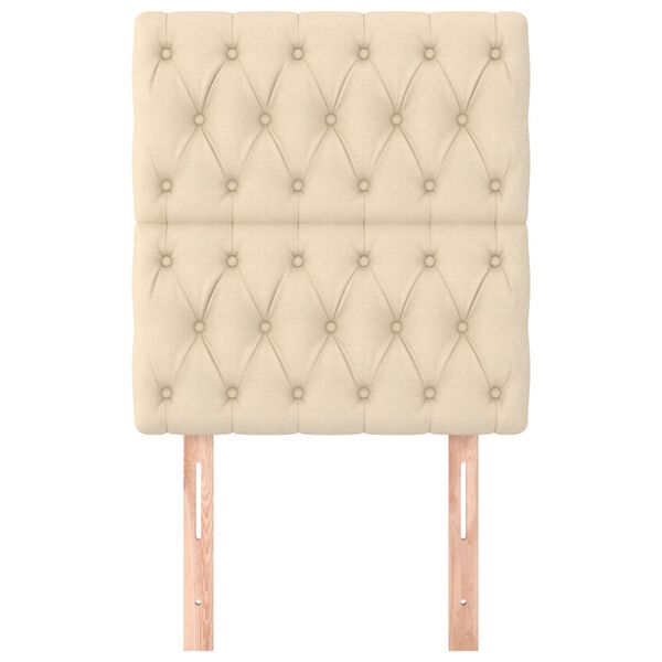 vidaXL galvgalis, krēmkrāsas, 80x7x118/128 cm, audums