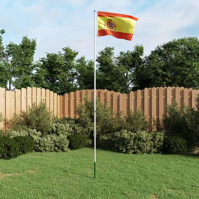 vidaXL Spānijas karogs un karoga masts, alumīnijs, 6 m